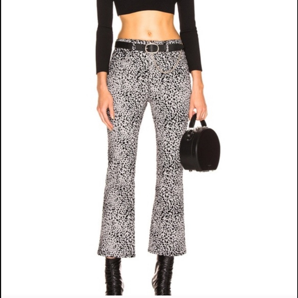 Rag & Bone cropped animal jeans